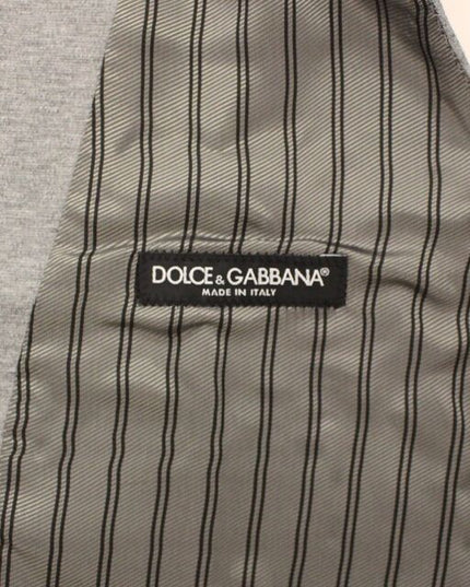Dolce & Gabbana Gray Cotton Stretch Dress Vest Blazer