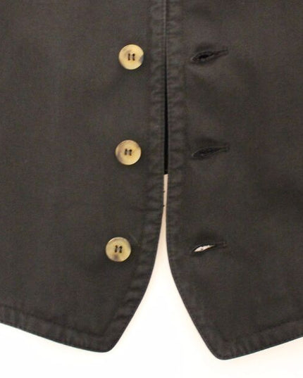 Dolce & Gabbana Black Cotton Viscose Dress Vest Blazer