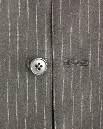 Dolce & Gabbana Black Striped Wool Single Breasted Vest