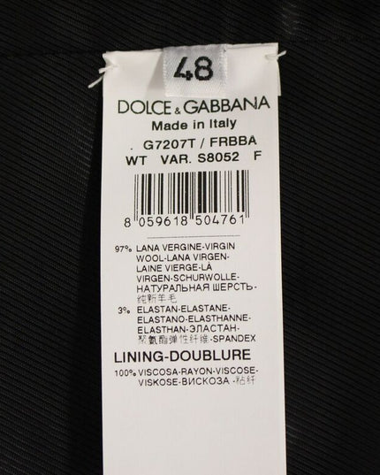 Dolce & Gabbana Gray Striped Wool Logo Vest Gilet Weste