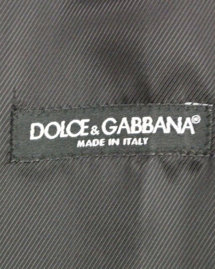 Dolce & Gabbana Gray Striped Wool Logo Vest Gilet Weste