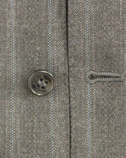 Dolce & Gabbana Gray Striped Wool Logo Vest Gilet Weste
