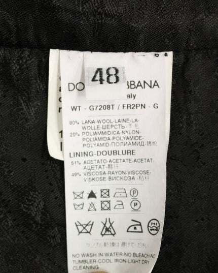 Dolce & Gabbana Black Striped Wool Logo Vest Gilet Weste