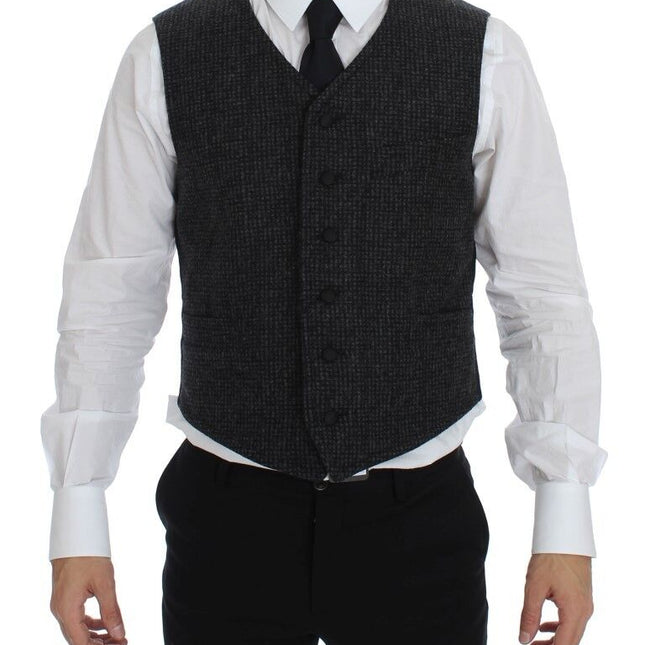 Dolce & Gabbana Gray Wool Blend Vest Gilet Weste
