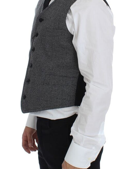 Dolce & Gabbana Gray Cotton Blend Logo Vest Gilet Weste
