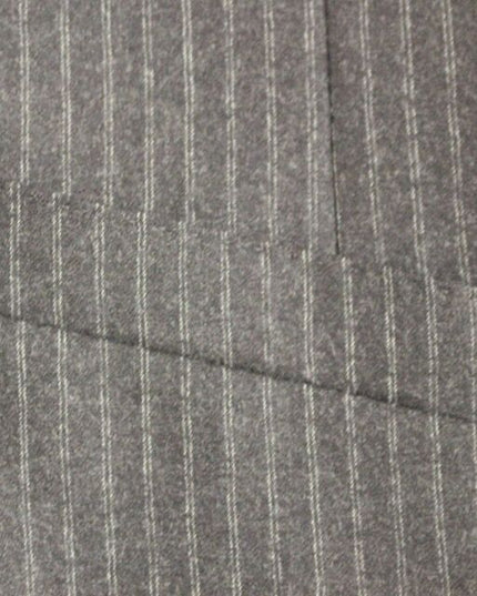 Dolce & Gabbana Gray Striped Wool Single Breasted Vest