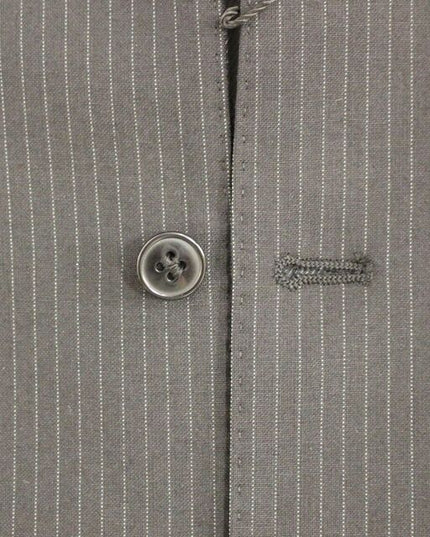 Dolce & Gabbana Black Striped Wool Single Breasted Vest