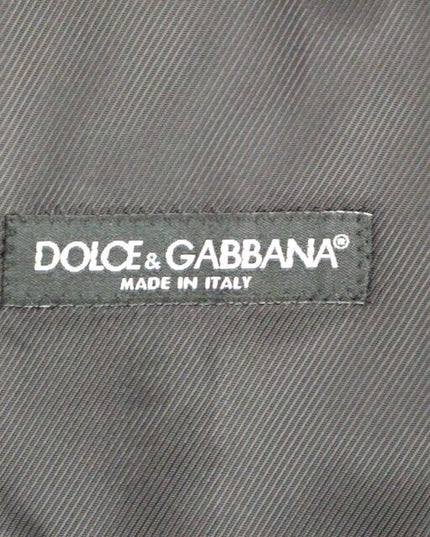 Dolce & Gabbana Black Striped Wool Single Breasted Vest