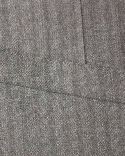Dolce & Gabbana Gray Striped Wool Single Breasted Vest