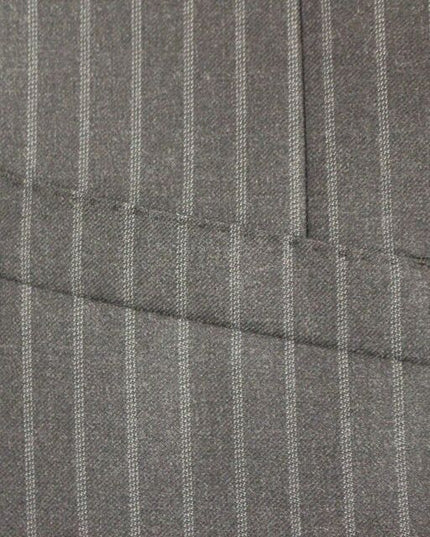 Dolce & Gabbana Gray Striped Wool Logo Vest Gilet Weste