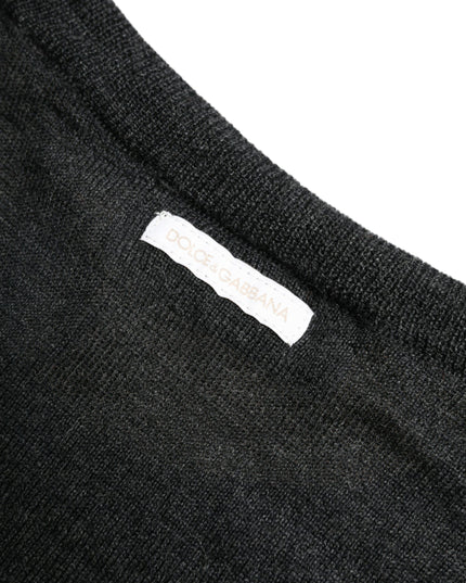 Dolce & Gabbana Gray Wool Round Neck Pullover Sweater