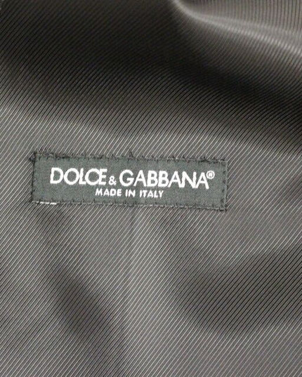 Dolce & Gabbana Gray Striped Wool Logo Vest Gilet Weste