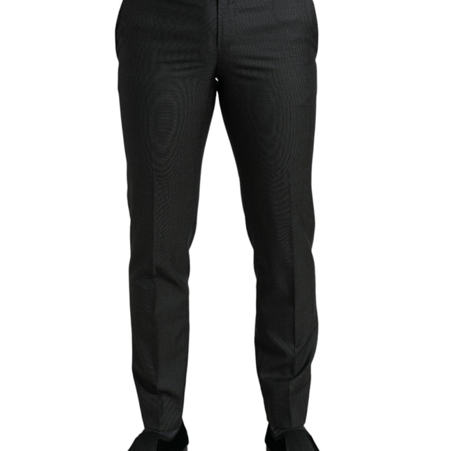 Dolce & Gabbana Dark Gray Stretch Slim Formal Pants