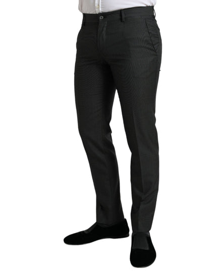 Dolce & Gabbana Dark Gray Stretch Slim Formal Pants
