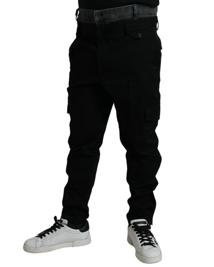 Dolce & Gabbana Black Gray slim Cotton Denim Jeans