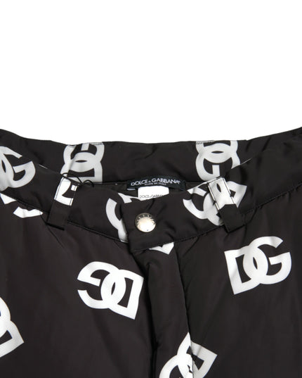 Dolce & Gabbana Black Logo DG Print Wide Leg Pants