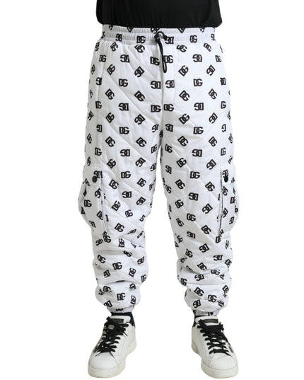 Dolce & Gabbana White Logo DG Print Men Jogger Sweatpants Pants