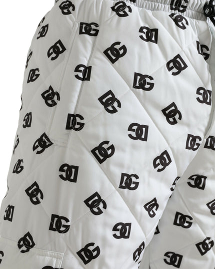 Dolce & Gabbana White Logo DG Print Men Jogger Sweatpants Pants