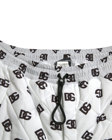 Dolce & Gabbana White Logo DG Print Men Jogger Sweatpants Pants