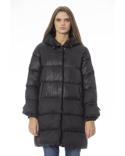 Baldinini Trend Black Nylon Jacket Coat
