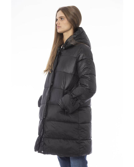 Baldinini Trend Black Nylon Jacket Coat