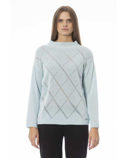 Baldinini Trend Light Blue Wool Women Sweater