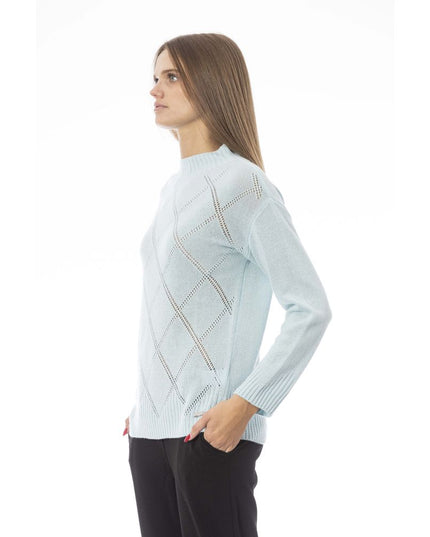 Baldinini Trend Light Blue Wool Women Sweater