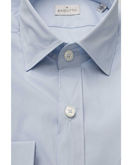 Bagutta Light Blue Cotton Men Shirt
