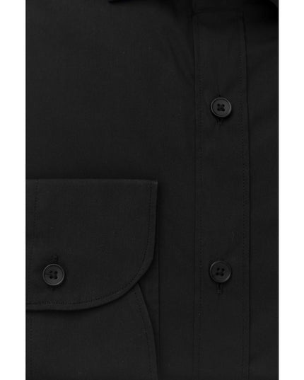 Bagutta Black Cotton Men's Slim Shirt