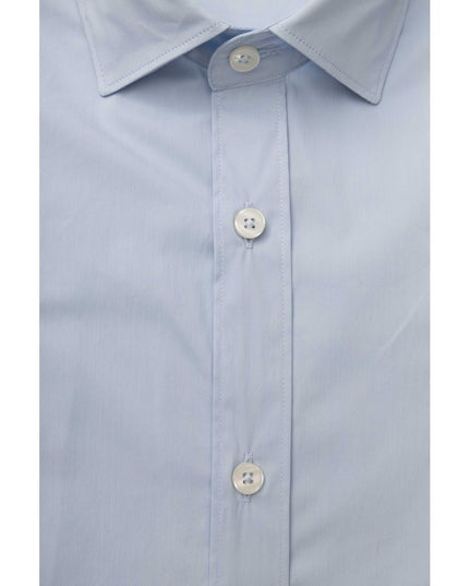 Bagutta Light Blue Cotton Men Shirt