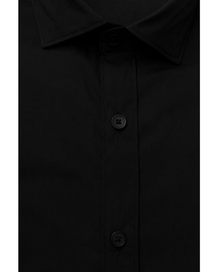 Bagutta Black Cotton Men's Slim Shirt