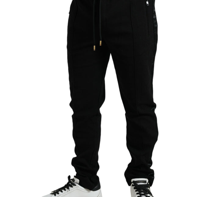 Dolce & Gabbana Black Cotton Blend Jogger Sweatpants Pants