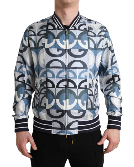 Dolce & Gabbana Multicolor Logo Print Bomber Blouson Jacket