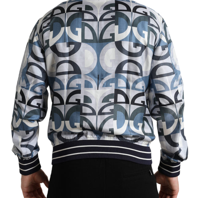 Dolce & Gabbana Multicolor Logo Print Bomber Blouson Jacket