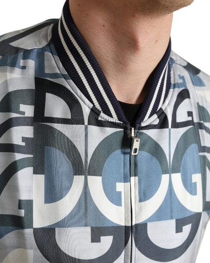 Dolce & Gabbana Multicolor Logo Print Bomber Blouson Jacket