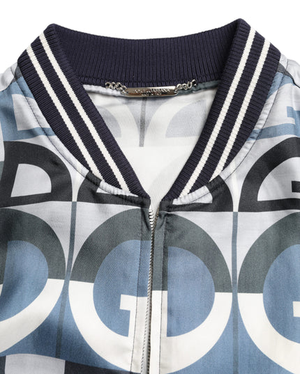 Dolce & Gabbana Multicolor Logo Print Bomber Blouson Jacket
