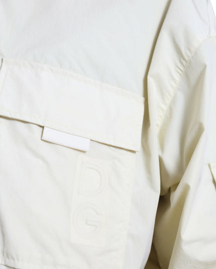 Dolce & Gabbana Yellow Nylon Collared Full Zip Parka Jacket