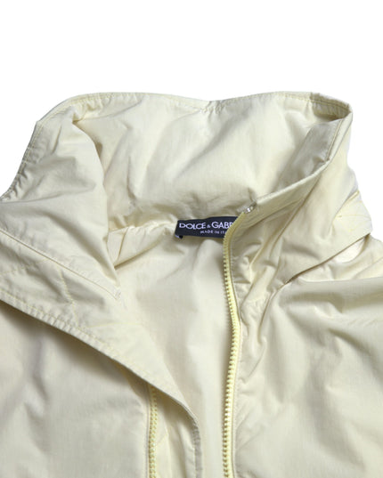 Dolce & Gabbana Yellow Nylon Collared Full Zip Parka Jacket