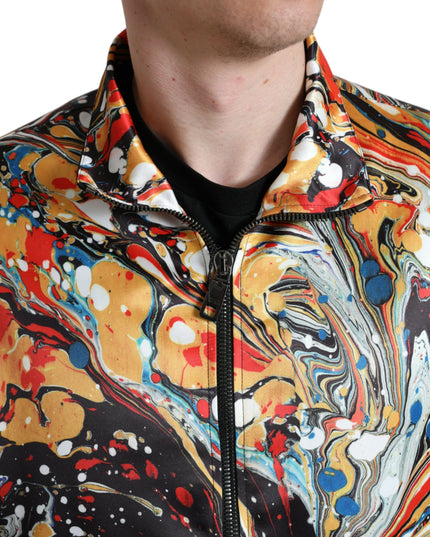 Dolce & Gabbana Multicolor Abstract Polyester Bomber Jacket