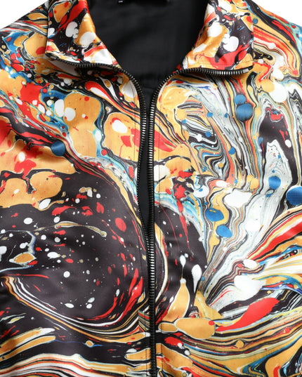 Dolce & Gabbana Multicolor Abstract Polyester Bomber Jacket