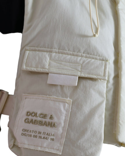 Dolce & Gabbana Yellow Nylon Hooded Sportswear Vest Jacket