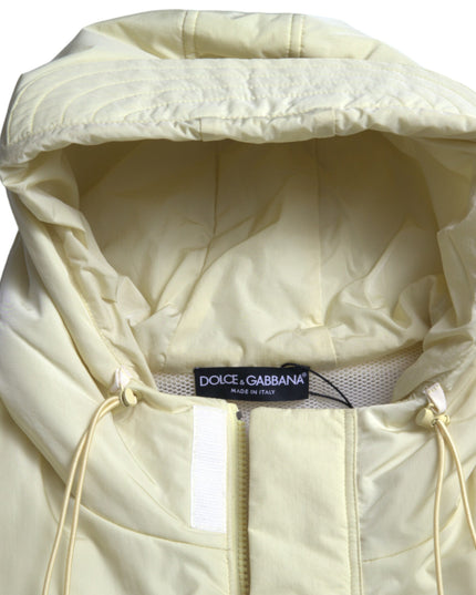 Dolce & Gabbana Yellow Nylon Hooded Sportswear Vest Jacket