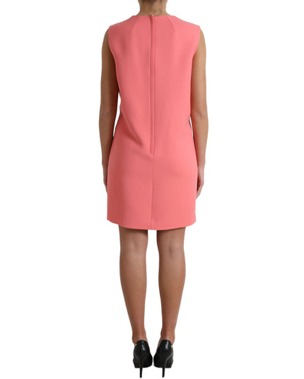 Dolce & Gabbana Pink Virgin Wool Sleeveless Mini Dress