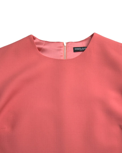 Dolce & Gabbana Pink Virgin Wool Sleeveless Mini Dress