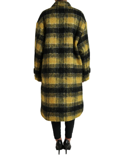 Dolce & Gabbana Yellow Plaid Long Sleeve Casual Coat Jacket