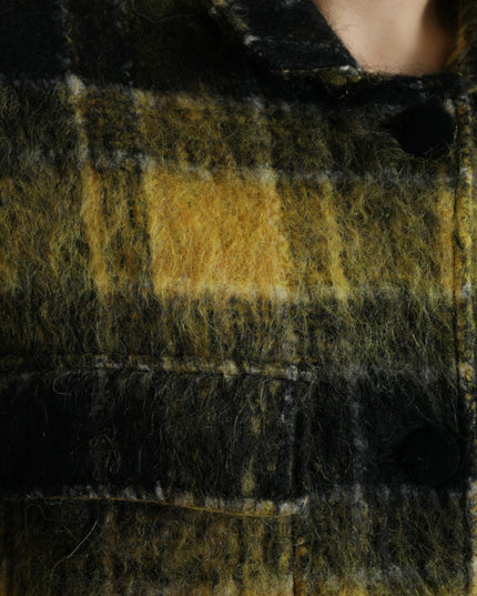 Dolce & Gabbana Yellow Plaid Long Sleeve Casual Coat Jacket
