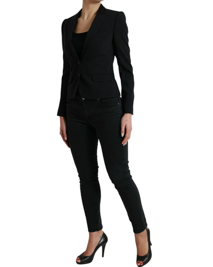 Dolce & Gabbana Black Wool Single Breasted Blazer Coat Jacket