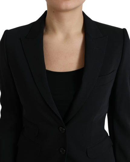 Dolce & Gabbana Black Wool Single Breasted Blazer Coat Jacket