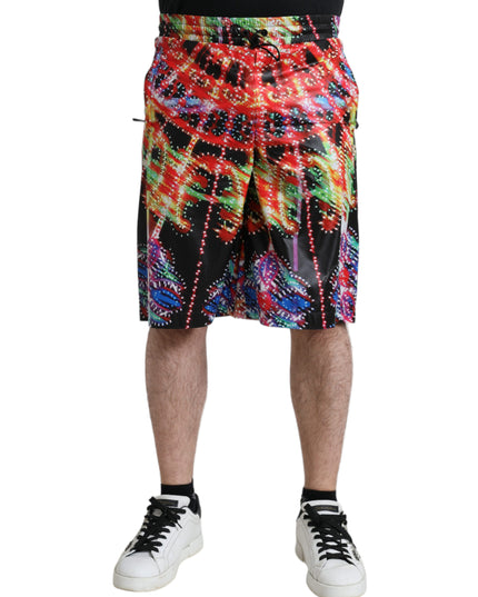 Dolce & Gabbana Multicolor Luminarie Print Men Bermuda Shorts