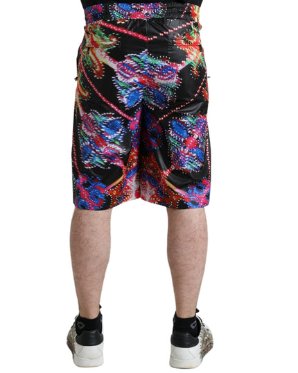 Dolce & Gabbana Multicolor Luminarie Print Men Bermuda Shorts